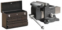 Kennedy - 1 Compartment 7 Drawer Tool Chest - 20-1/8" Wide x 8-1/2" Deep x 13-5/8" High, Steel, Brown - Benchmark Tooling