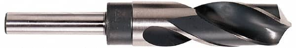 Interstate - 35mm Drill, 118° Point, High Speed Steel Silver Deming & Reduced Shank Drill Bit - Oxide Finish, 6" OAL, Straight Shank, 3" Flute Length, Right Hand Cut, Standard Point, Spiral Flute, Regular Spiral - Benchmark Tooling