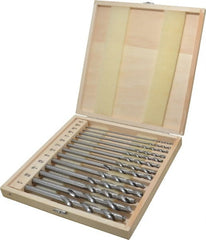 Drill Bit Set: Aircraft Extension Length Drill Bits, 13 Pc, 118 °, High Speed Steel Oxide, Standard, Straight Shank, Series 434