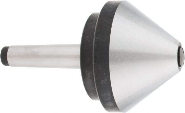 Interstate - MT3 Taper Shank, 4" Head Diam 660 Lb Capacity Live Center - 500 Max RPM, 2.76" Head Length, 4" Point Diam, 600 Lb Max Workpc, 6-1/2" OAL, Bull Nose Point - Benchmark Tooling