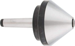 Interstate - MT3 Taper Shank, 4" Head Diam 660 Lb Capacity Live Center - 500 Max RPM, 2.76" Head Length, 4" Point Diam, 600 Lb Max Workpc, 6-1/2" OAL, Bull Nose Point - Benchmark Tooling