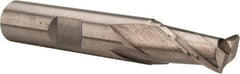 Interstate - 9mm, 9/16" LOC, 3/8" Shank Diam, 2-5/16" OAL, 2 Flute, High Speed Steel Square End Mill - Single End, Uncoated, Spiral Flute, Centercutting, Right Hand Cut, Right Hand Flute - Benchmark Tooling