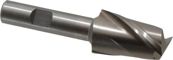 Interstate - 24mm, 1-1/2" LOC, 1/2" Shank Diam, 3-1/2" OAL, 2 Flute, High Speed Steel Square End Mill - Single End, Uncoated, Spiral Flute, Centercutting, Right Hand Cut, Right Hand Flute - Benchmark Tooling