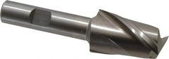Interstate - 24mm, 1-1/2" LOC, 1/2" Shank Diam, 3-1/2" OAL, 2 Flute, High Speed Steel Square End Mill - Single End, Uncoated, Spiral Flute, Centercutting, Right Hand Cut, Right Hand Flute - Benchmark Tooling