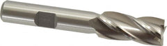 Interstate - 12mm, 1" LOC, 3/8" Shank Diam, 2-11/16" OAL, 4 Flute, High Speed Steel Square End Mill - Single End, Uncoated, Spiral Flute, Centercutting, Right Hand Cut, Right Hand Flute - Benchmark Tooling