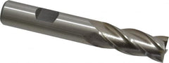 Interstate - 13mm, 1-1/4" LOC, 1/2" Shank Diam, 3-1/4" OAL, 4 Flute, High Speed Steel Square End Mill - Single End, Uncoated, Spiral Flute, Centercutting, Right Hand Cut, Right Hand Flute - Benchmark Tooling