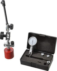 Value Collection - 0.0005" Graduation, 0.03" Max Meas, 0-15-0 Dial Reading, Indicator & Base Kit - 1-1/4" Dial Diam - Benchmark Tooling