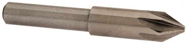 Interstate - 5/16" Head Diam, 1/4" Shank Diam, 6 Flute 60° Cobalt Countersink - Benchmark Tooling