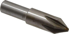 Interstate - 5/8" Head Diam, 1/2" Shank Diam, 6 Flute 60° Cobalt Countersink - Bright Finish, 2-3/4" OAL, Single End, Straight Shank, Right Hand Cut - Benchmark Tooling