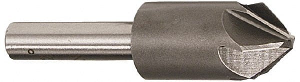 Interstate - 3/4" Head Diam, 1/2" Shank Diam, 6 Flute 60° Cobalt Countersink - Benchmark Tooling