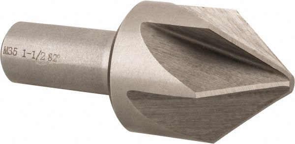 Interstate - 1-1/2" Head Diam, 3/4" Shank Diam, 6 Flute 82° Cobalt Countersink - Benchmark Tooling