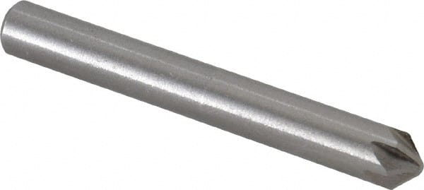 Interstate - 1/4" Head Diam, 1/4" Shank Diam, 6 Flute 90° Cobalt Countersink - Benchmark Tooling