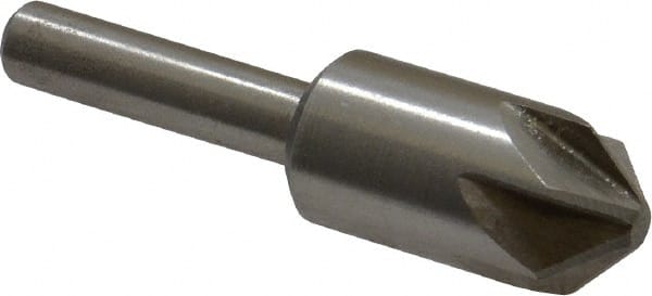 Interstate - 1/2" Head Diam, 1/4" Shank Diam, 6 Flute 90° Cobalt Countersink - Benchmark Tooling