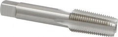 Interstate - 1/8-27 NPT Thread, 4 Flute Standard Pipe Tap - 2-1/8" OAL, 3/4" Thread Length, Bright Finish, High Speed Steel - Exact Industrial Supply