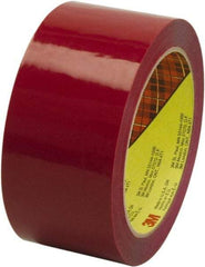 3M - 2" x 55 Yd Red Rubber Adhesive Sealing Tape - Polypropylene Film Backing, 2.5 mil Thick, 60 Lb Tensile Strength, Series 373 - Benchmark Tooling