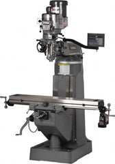 Bridgeport - 9" Table Width x 49" Table Length, Variable Speed Pulley Control, 3 Phase Knee Milling Machine - R8 Spindle Taper, 2 hp - Benchmark Tooling