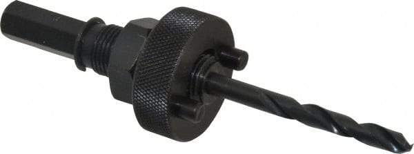 Lenox - 1-1/4 to 6" Tool Diam Compatibility, Straight Shank, Carbon Steel Integral Pilot Drill, Hole Cutting Tool Arbor - 33/64" Min Chuck, Hex Shank Cross Section, Quick-Change Attachment, For Hole Saws 2L - Benchmark Tooling