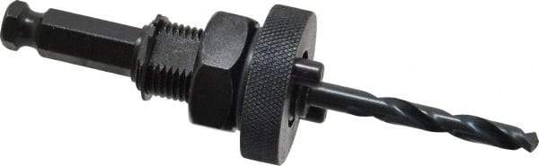 Lenox - 1-1/4 to 6" Tool Diam Compatibility, Straight Shank, Carbon Steel Integral Pilot Drill, Hole Cutting Tool Arbor - 33/64" Min Chuck, Hex Shank Cross Section, Quick-Change Attachment, For Hole Saws 3L - Benchmark Tooling