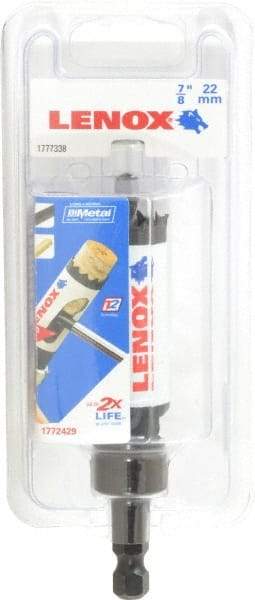 Lenox - 7/8" Diam, 1-9/16" Cutting Depth, Hole Saw - Bi-Metal Saw, Toothed Edge - Benchmark Tooling