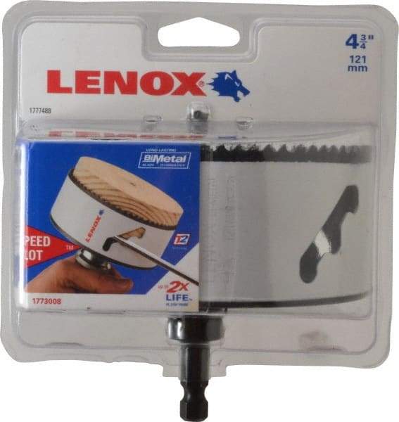 Lenox - 4-3/4" Diam, 1-9/16" Cutting Depth, Hole Saw - Bi-Metal Saw, Toothed Edge - Benchmark Tooling