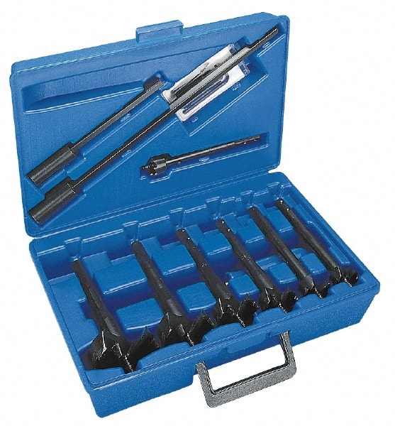 Lenox - 1-1/8 to 2-9/16", Bright Finish, Carbon Steel Auger Drill Bit Set - Benchmark Tooling