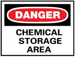NMC - "Danger - Chemical Storage Area", 10" Long x 14" Wide, Fiberglass Safety Sign - Rectangle, 0.095" Thick, Use for Hazardous Materials - Benchmark Tooling