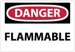 NMC - Danger - Flammable, Rigid Plastic Fire Sign - 14" Wide x 10" High - Benchmark Tooling