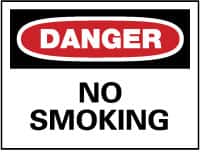 NMC - "Danger - No Smoking", 10" Long x 14" Wide, Fiberglass Safety Sign - Rectangle, 0.095" Thick, Use for Accident Prevention - Benchmark Tooling