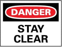 NMC - "Danger - Stay Clear of Moving Conveyors", 10" Long x 14" Wide, Aluminum Safety Sign - Rectangle, 0.04" Thick, Use for Accident Prevention - Benchmark Tooling