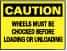 NMC - "Caution - Wheels Must Be Chocked Before Loading and Unloading", 10" Long x 14" Wide, Fiberglass Safety Sign - Rectangle, 0.095" Thick, Use for Accident Prevention - Benchmark Tooling