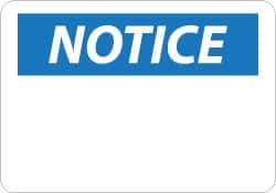 NMC - "Notice", 14" Long x 20" Wide, Aluminum Safety Sign - Rectangle, 0.04" Thick, Use for Accident Prevention - Benchmark Tooling