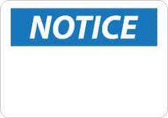 NMC - "Notice", 14" Long x 20" Wide, Rigid Plastic Safety Sign - Rectangle, 0.05" Thick, Use for Accident Prevention - Benchmark Tooling