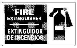 NMC - Fire Extinguisher, Plastic Fire Sign - 18" Wide x 10" High, English/Spanish - Benchmark Tooling