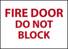 NMC - Fire Door - Do Not Block, Plastic Fire Sign - 14" Wide x 10" High - Benchmark Tooling