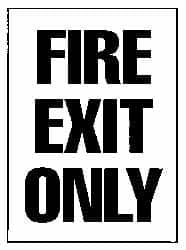 NMC - Fire Exit Only, Plastic Fire Sign - 10" Wide x 14" High - Benchmark Tooling