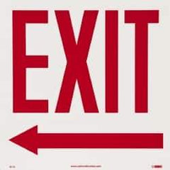 NMC - Exit, Pressure Sensitive Vinyl Exit Sign - 10" Wide x 10" High, Glow-in-the-Dark - Benchmark Tooling