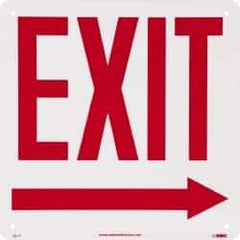 NMC - Exit, Rigid Plastic Exit Sign - 10" Wide x 10" High, Glow-in-the-Dark - Benchmark Tooling