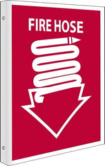 NMC - Fire Hose, Rigid Plastic Fire Sign - 8" Wide x 10" High - Benchmark Tooling