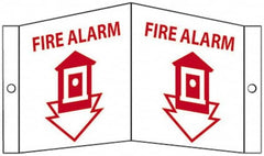 NMC - Fire Alarm, Acrylic Fire Sign - 8-3/4" Wide x 5-3/4" High - Benchmark Tooling