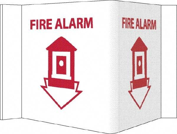 NMC - Fire Alarm, Acrylic Fire Sign - 14-1/2" Wide x 8" High - Benchmark Tooling