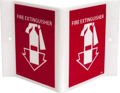 NMC - Fire Extinguisher, Acrylic Fire Sign - 8-3/4" Wide x 5-3/4" High - Benchmark Tooling