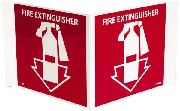 NMC - Fire Extinguisher, Acrylic Fire Sign - 14-1/2" Wide x 8" High - Benchmark Tooling