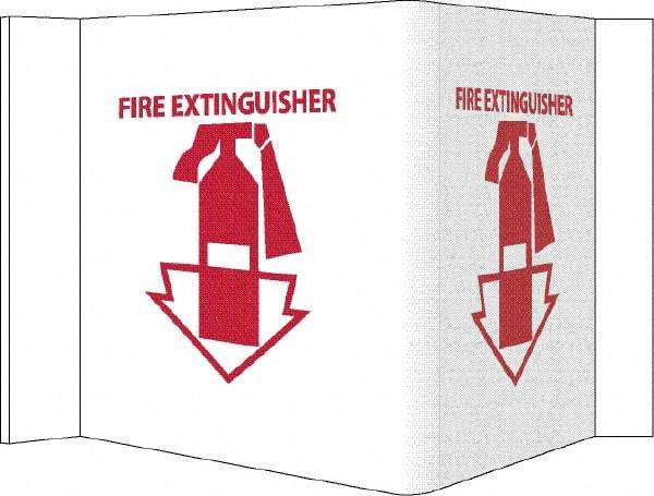 NMC - Fire Extinguisher, Acrylic Fire Sign - 14-1/2" Wide x 8" High - Benchmark Tooling
