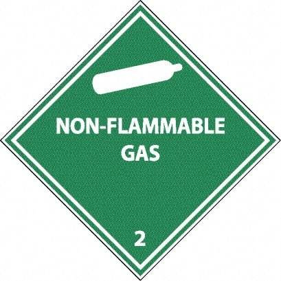 NMC - Non Flammable Gas DOT Shipping Label - 4" High x 4" Wide - Benchmark Tooling