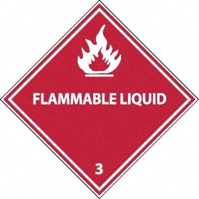 NMC - Flammable Liquid DOT Shipping Label - 4" High x 4" Wide - Benchmark Tooling
