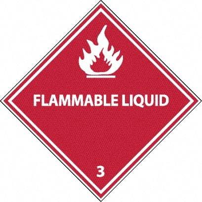 NMC - Flammable Liquid DOT Shipping Label - 4" High x 4" Wide - Benchmark Tooling