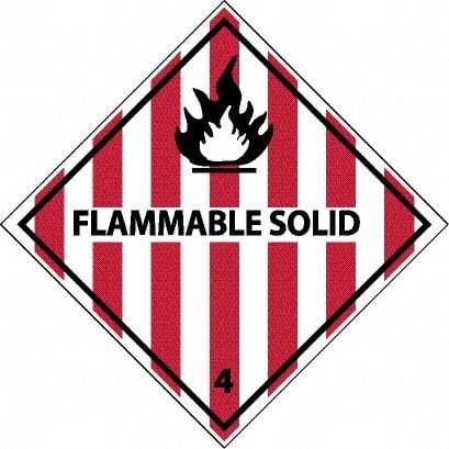 NMC - Flammable Solid DOT Shipping Label - 4" High x 4" Wide - Benchmark Tooling