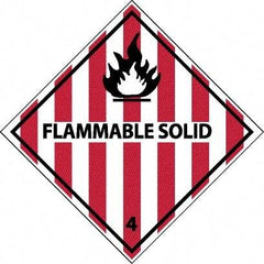 NMC - Flammable Solid DOT Shipping Label - 4" High x 4" Wide - Benchmark Tooling