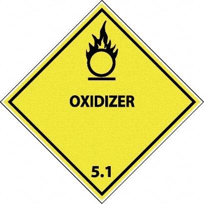 NMC - Oxidizer DOT Shipping Label - 4" High x 4" Wide - Benchmark Tooling