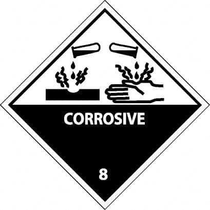 NMC - Corrosive DOT Shipping Label - 4" High x 4" Wide - Benchmark Tooling